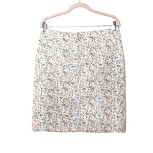 J. Jill Floral Zip Front Straight Skirt
